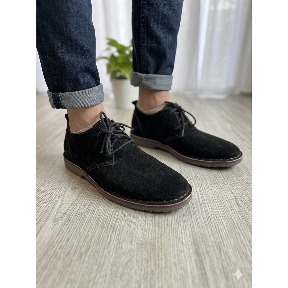 Propét Black Leather Derby Men's Casual Shoes Round Toe Size 9.5